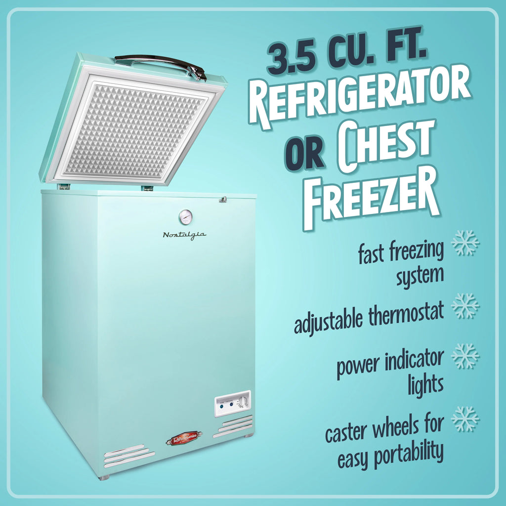 Retro 3.5 Cu.Ft. Refrigerator & Chest Freezer L7712