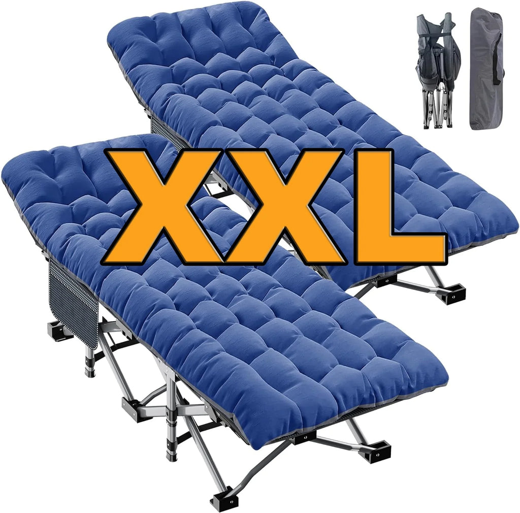 Oversized XXL Folding Camping Cot with Mattress & Carry Bag P7505