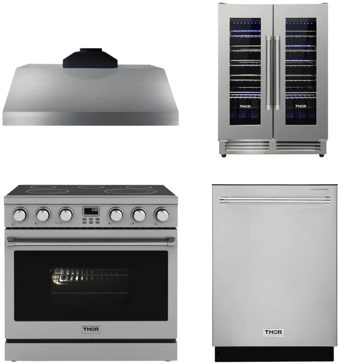 36 Electric Range, Range Hood, Dishwasher and Wine Cooler A5866