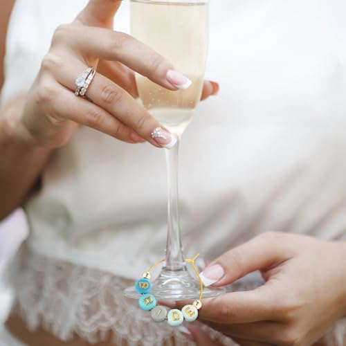 50 Set Wine Glass Charms with Beads and Hoops G969104