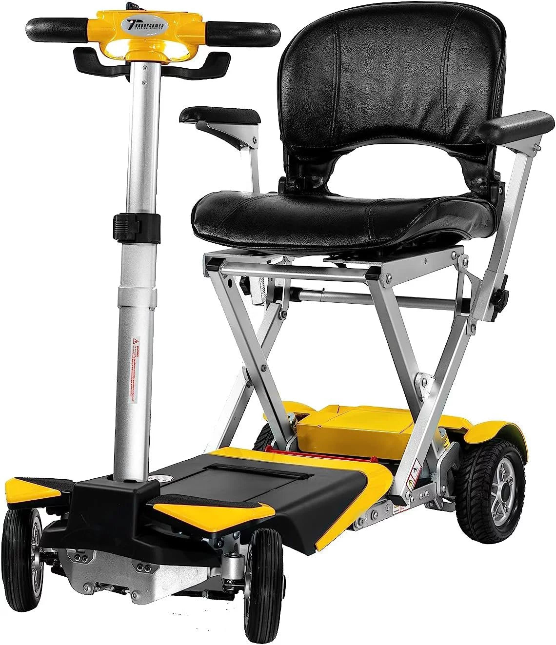 Yellow Automatic Folding Travel Scooter with Lightweight Lithium Battery W48455