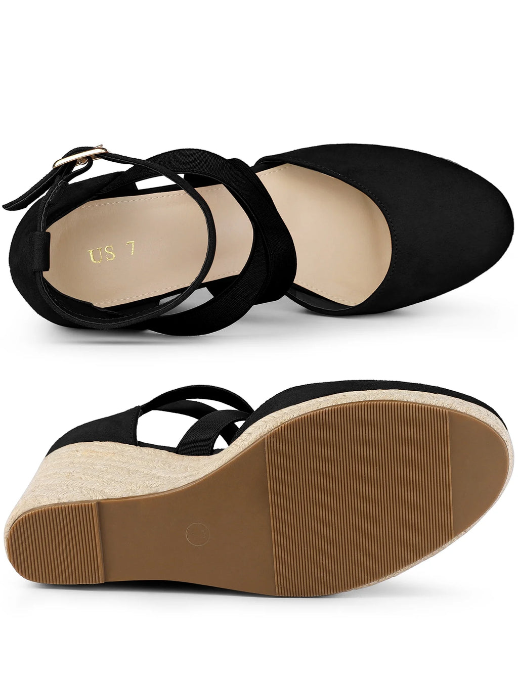 Espadrille Platform Closed Toe Wedges Heel Sandal N198966