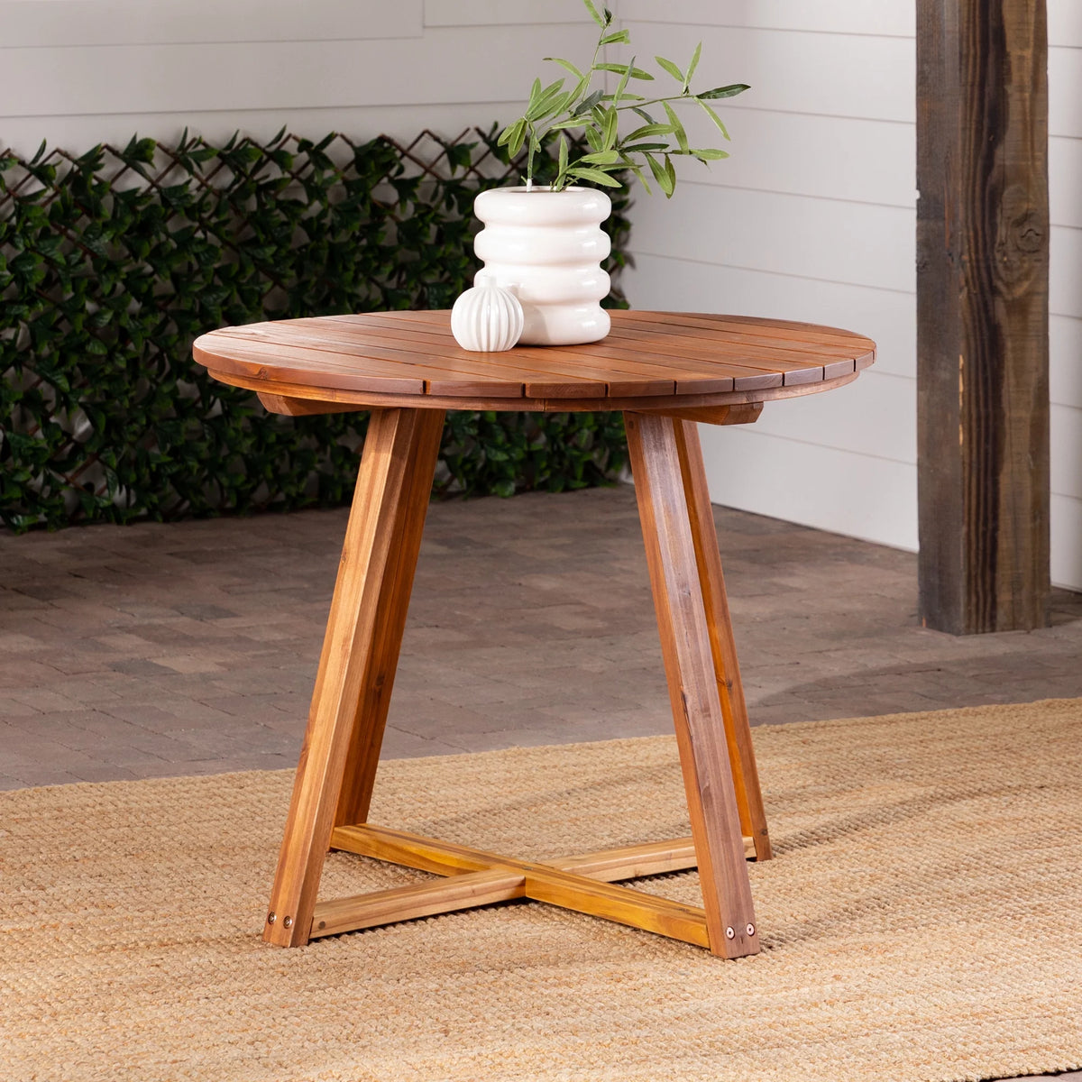 30” Solid Acacia Wood Outdoor Dining Table N7394