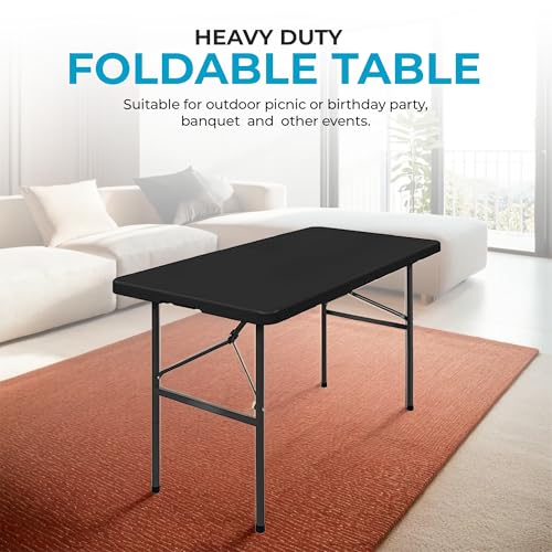 Black 4ft Plastic Folding Table O113196