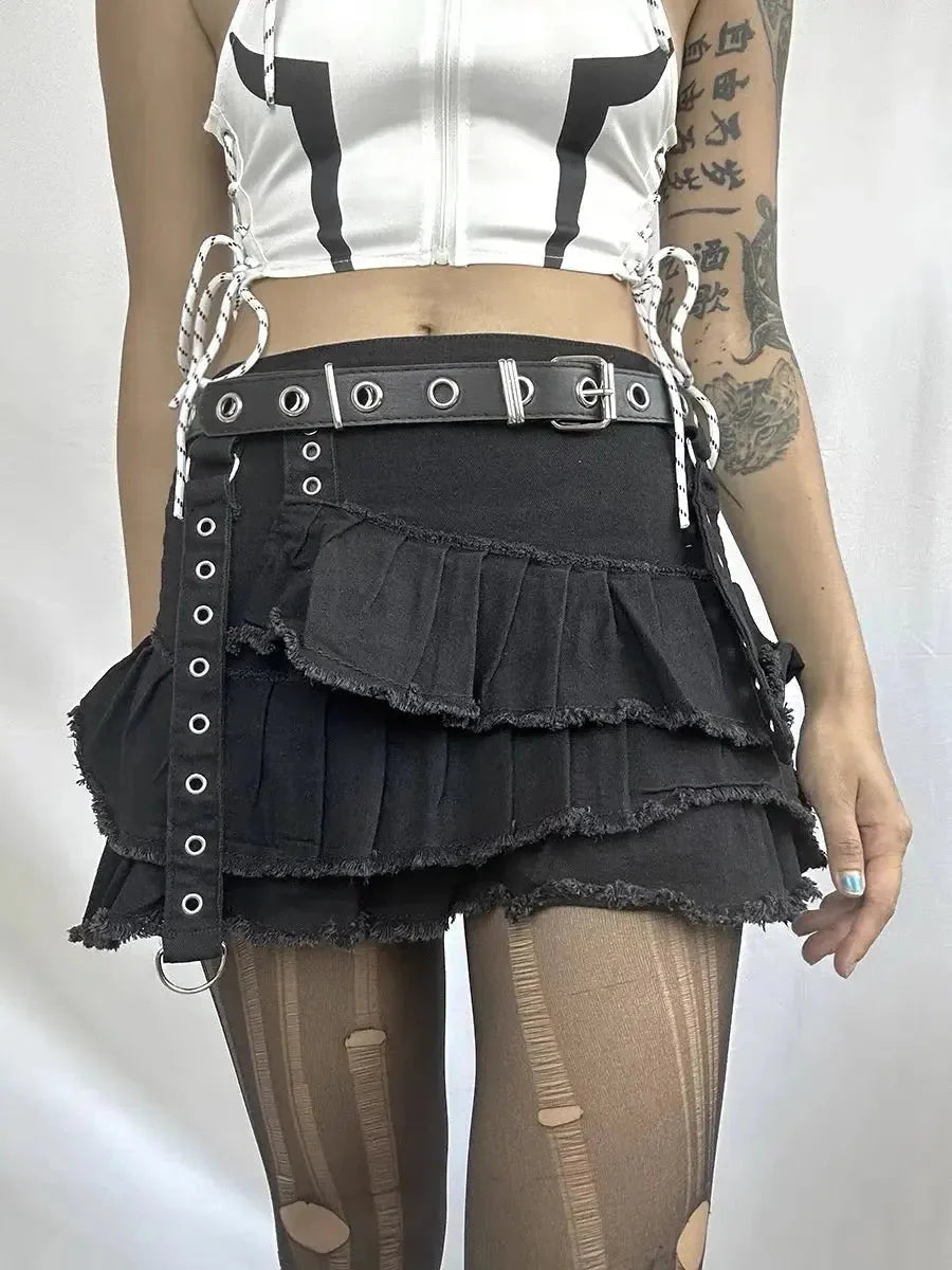 Ripped Denim Skirt G3452