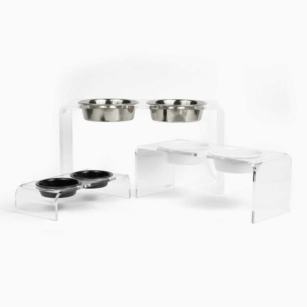 Clear Double Bowl Pet Feeder R6197