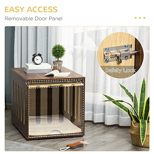 Brown Dog Crate End Table with Foam Cushion I401013
