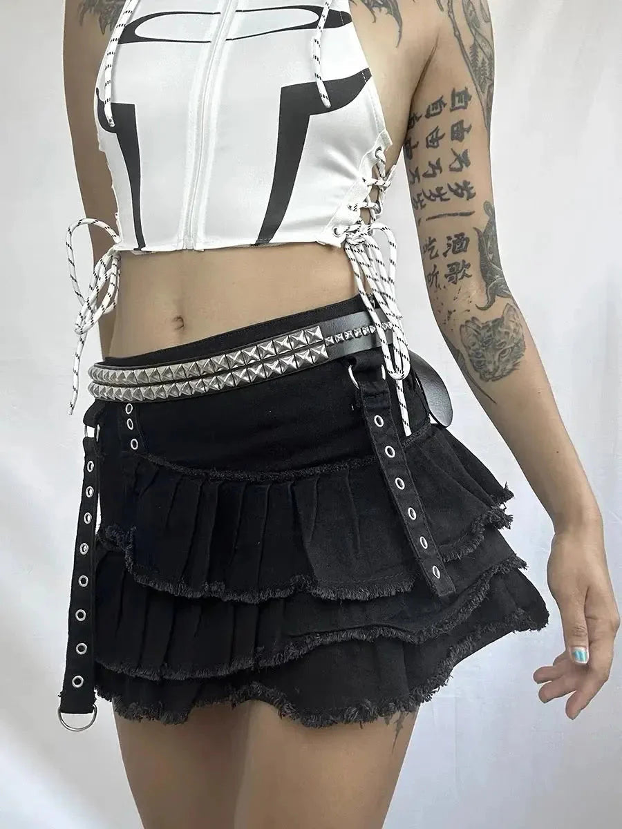 Ripped Denim Skirt G3452